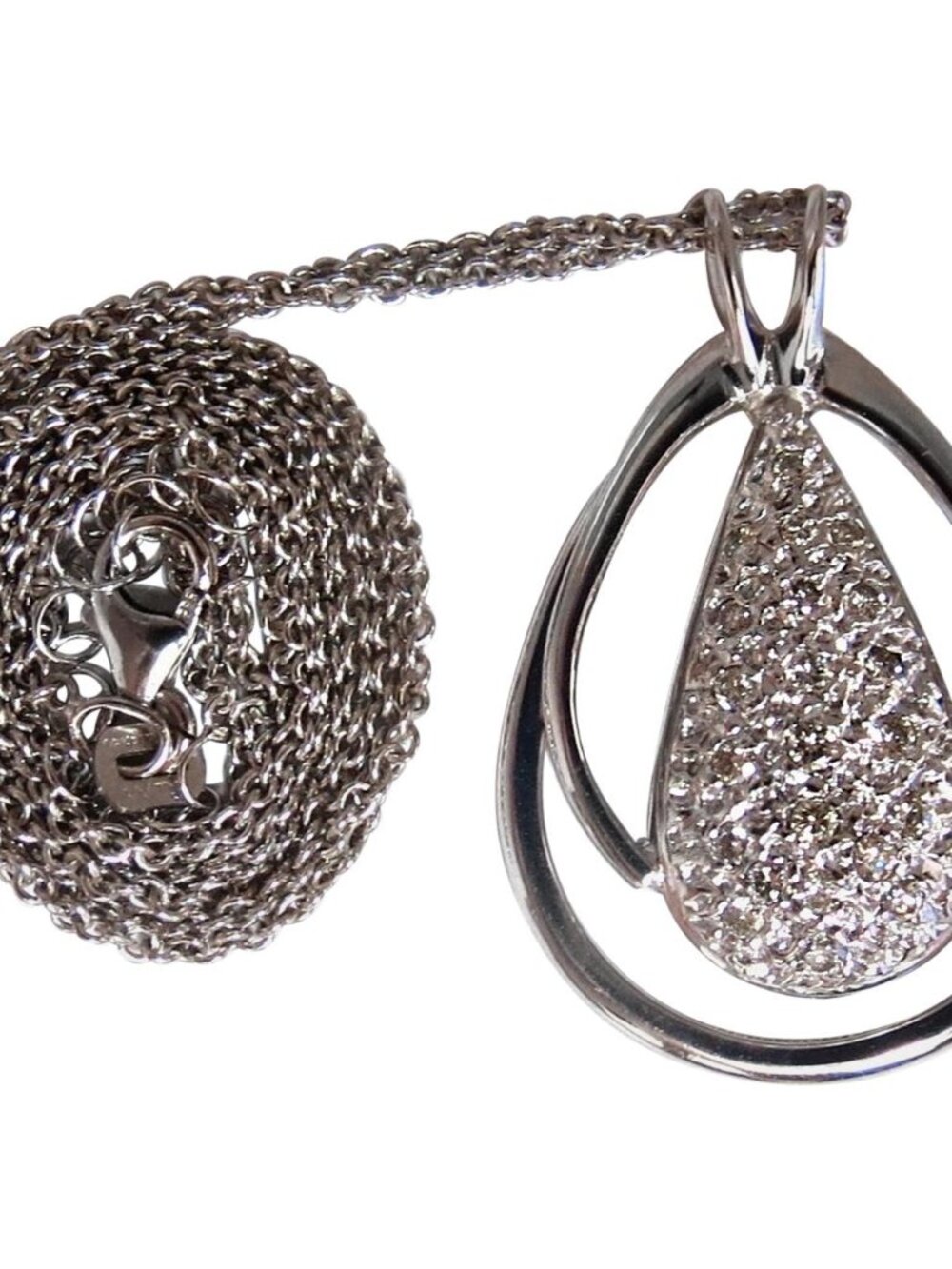 .50ct natural diamonds pear cluster necklace 14kt*